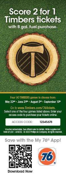 76<sup>®</sup> kicks off a new Portland Timbers ticket promotion